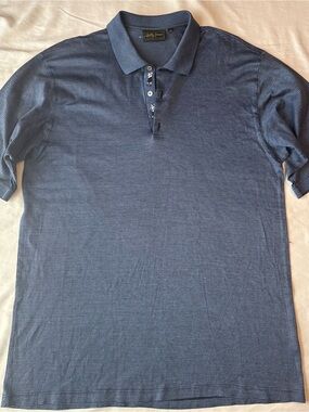 Blue Bobby Jones Collection Men's Polo with a distinctive Micro-Pattern Design